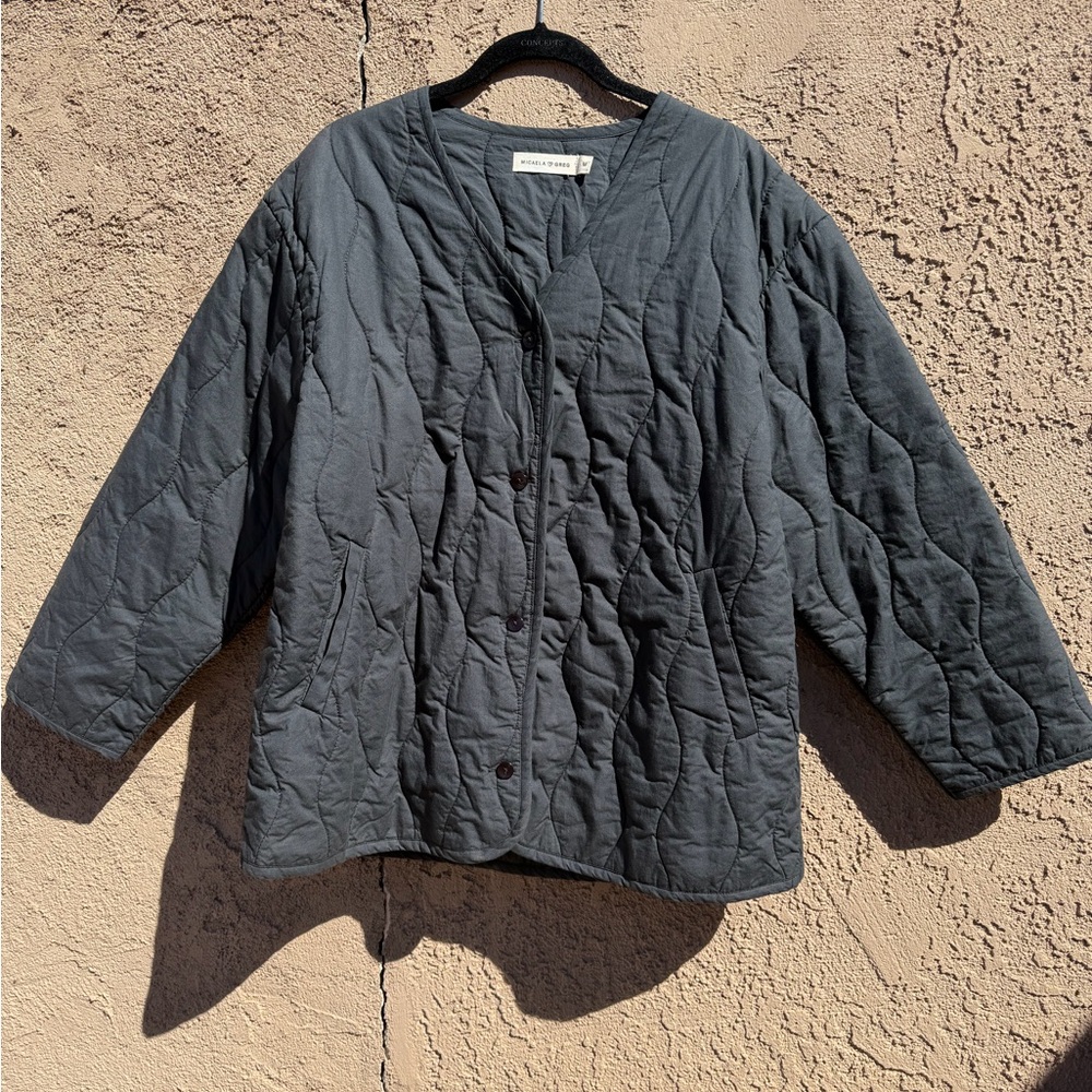 Micaela Greg Faded Black Quilted Liner Coat